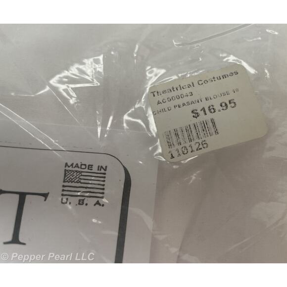 Peasant Blouse Child MED Costume Halloween Theater Renaissance Medieval Pirate - Picture 2 of 3